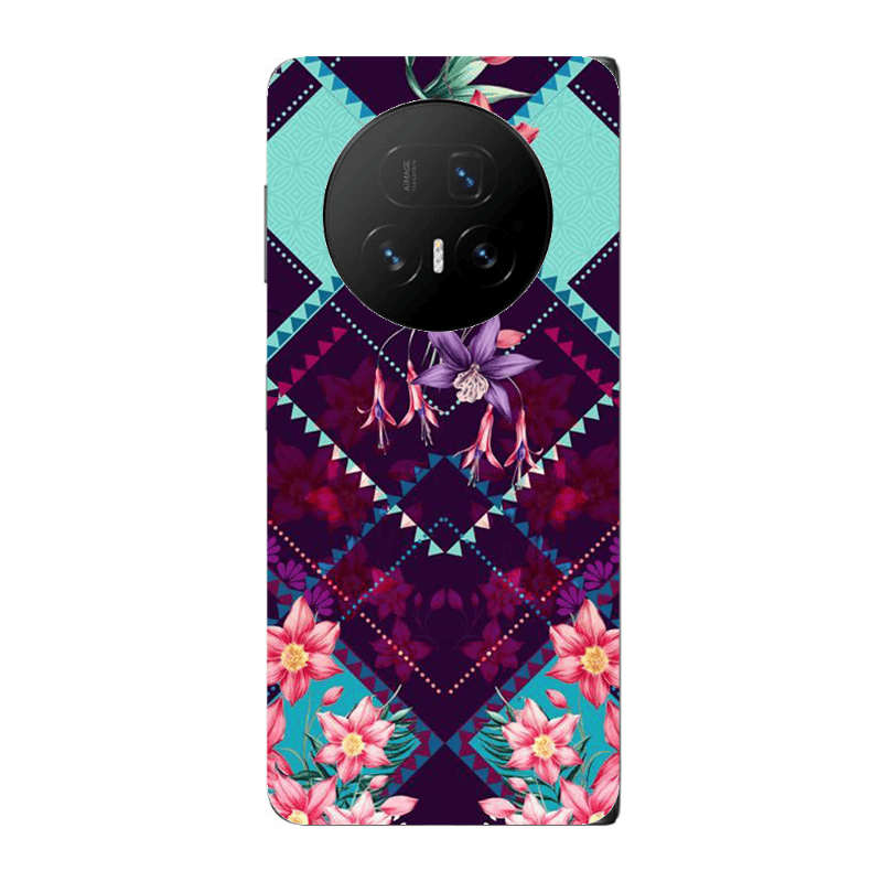 Honor Magic V5 Checkered flowers Transparent Silicone TPU Θήκη